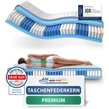 AM Qualitätsmatratzen Premium 7-Zonen Taschenfederkernmatratze 180 x 200 cm H3