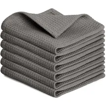 Blumtal Blumtal® Geschirrtücher 30x30 cm im 6er Set - 100% Baumwolle, bei 60 °C waschbar - Geschirrhandtücher & Abtrockentücher für die Küche - Grau
