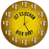 Speecheese Ist es Schon Bier Uhr? Wanduhr aus Glas