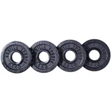 GORILLA SPORTS® Hantelscheiben - Set/Einzeln, 0,5/1,25/2/2,5/5/10/15/20/25/30 kg Gewichte, 30/31 mm, Gusseisen, Silber/Schwarz - Gewichtsscheiben, Bumper Plates