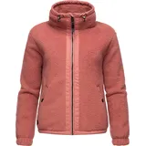 Ragwear Sweatjacke "Nordicka", Damen, Gr. XXXL(46), rosa (altrosa), Fleece, Obermaterial: 100% Polyester.