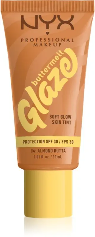 NYX Professional Makeup Buttermelt Glaze aufhellendes Tönungsfluid SPF 30 Farbton 04 Almond Butta 30 ml