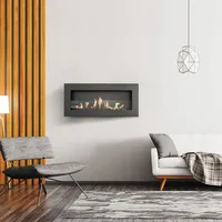 Kratki Wandkamin DELTA2 SLIM TÜV mit Verglasung set