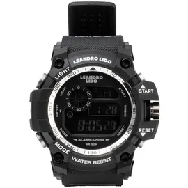 leandro lido "Monza" Uni Sport Uhr schwarz weiß | LL-18 - Schwarz