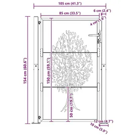 vidaXL Gartentor 105 x 155 cm Braun/Cortenstahl