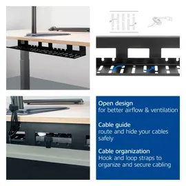 Act Kabelkanal Schreibtisch 80 cm, Inkl. Zubehör, Kabelführung, Kabel Organizer, Cable Management Under Desk, AC8381
