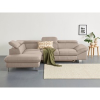 COTTA Ecksofa Driver L-Form, mit Kopfteilverstellung, wahlweise mit Bettfunktion beige