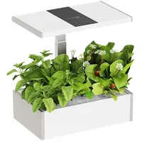 Spacetronik Smart Garden Indoor - Hydroponisches Anzuchtsystem mit Höhenverstellbares LED-Pflanzenlampe und Bewässerungssytem - 20 Hülsen, LCD-Display, 10L Wassertank