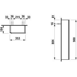 Laufen Lani Halbhochschrank 35,5 x 90 x 18,5 cm Weiß