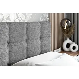 altdecor Boxspringbett mit Matratze und Topper, Polsterbett mit Bettkasten, Bett mit Stauraum H3-Matratze, Doppelbett, Springboxbett - MARCE - Grau