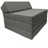 FORTISLINE Klappmatratze 200x70x10 cm - 3-teilige Faltmatratze - klappbare Gästematratze - Campermatratze mit wasserfestem Outdoor-Bezug - Würfelmatratze - Gästebett - Wohnwagenmatratze - Dunkelgrau