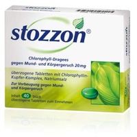 Stozzon Chlorophyll-Dragees gegen Mund- und Körpergeruch Spar-Set 2x200 Dragees. Können unangenehme Gerüche verhindern, noch bevor sie entstehen