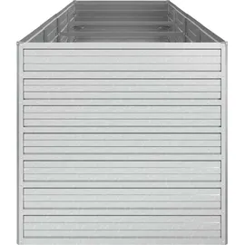 vidaXL Garten-Hochbeet verzinkter Stahl rechteckig 320 x 80 x 77 cm Silber