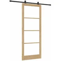vidaXL Schiebetür ORKDAL Natur und Schwarz 93 x 232 cm 3332039