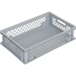 Lockweiler Transportbehälter L600xB400xH150mm grau PP Durchfassgr.Seitenwände durchbrochen