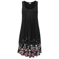 beachtime by lascana Strandkleid Schwarz Blumenprint 46