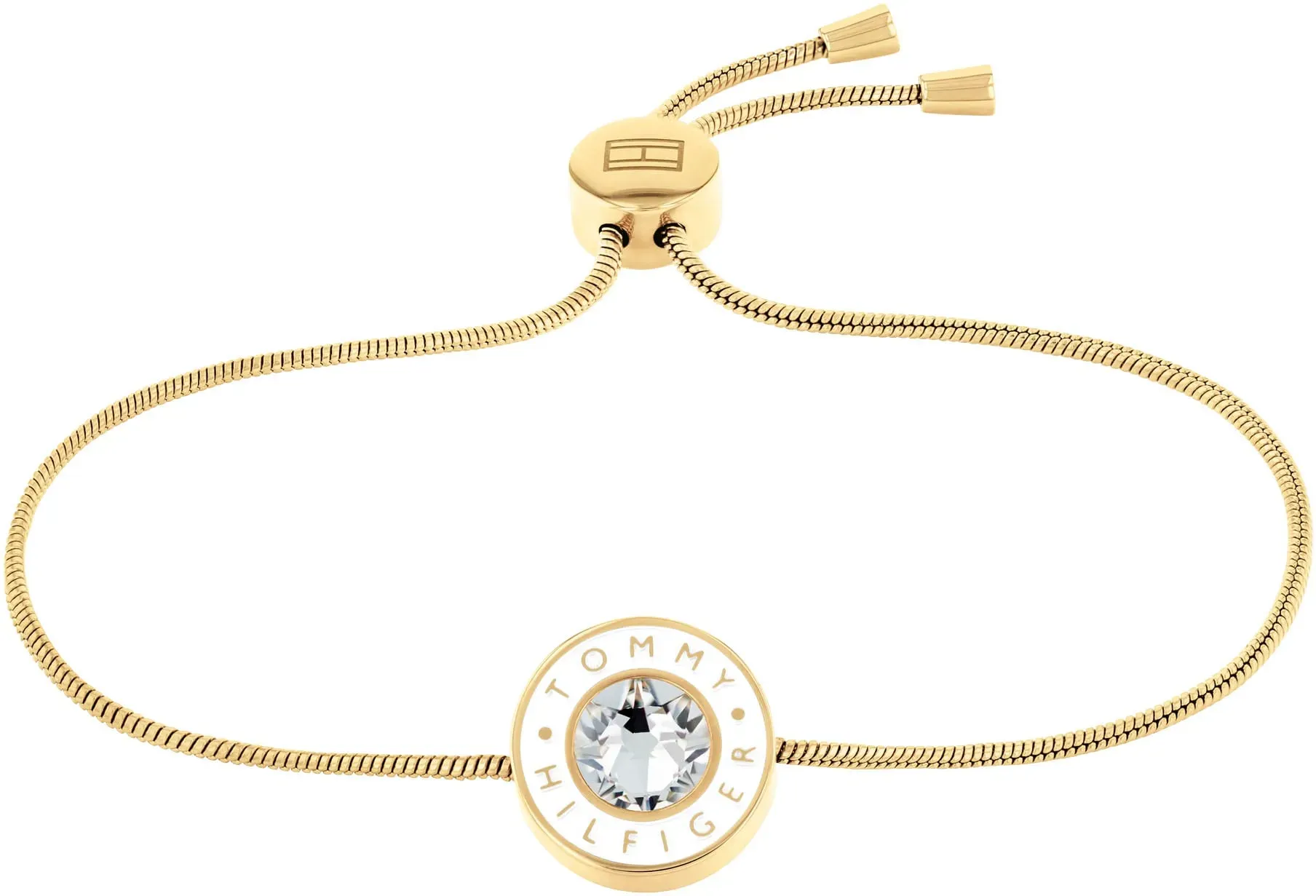 Armkette TOMMY HILFIGER "LAYERED ENAMEL, 2780805, 2780806" Armbänder Gr. Edelstahl, gelb (gelbgoldfarben, weiß, weiß) Damen Armketten