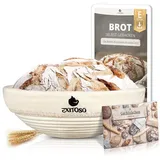 Exitoso 15792 Brotkorb rund Rattan Beige Weiß