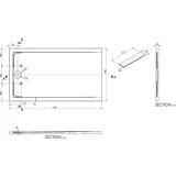 Bernstein Duschwanne New York in Steinoptik 140x90 cm Weiß matt mit Dallmer-Ablauf Orio