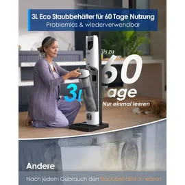 Tineco Pure ONE Station Staubsauger Kabellos, Akku Staubsauger 65 min Laufzeit mit 3L Staubstation Stielstaubsauger Leistungsstarke 1.22kg Gewicht für Hartboden, Teppich, Tierhaare