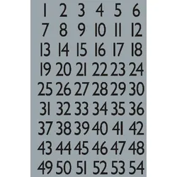 HERMA Zahlen 13x12mm 1-100 selbstklebend Silberfolie schwarz VE=4 Blatt