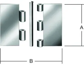 VORMANN Tür-Scharnier kantig B75xH75mm,gerollt Edelstahl,rostfrei