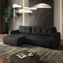 lookway Ecksofa ASTON mit Schlaffunktion Schwarz