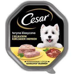 CESAR 150 g  Nassvollnahrung für ausgewachsene Hunde: Terinne mit zartem Huhn und Truthahn