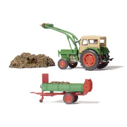 Deutz D6206 mit Baas-Lader, Dungstreuer und Dung (Fertigmodell) Modell von Preis...