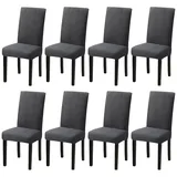 LOPYXBR Stuhlhussen 8er Set, Universal Stretch Stuhlhussen für Schwingstühle, Grau Abnehmbare Stretch Stuhlbezug für Restaurants, Hotels, Küchen, Hochzeiten, Partys