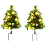 Homcom Künstlicher Weihnachtsbaum als 2er Set grün 33 x 75 cm