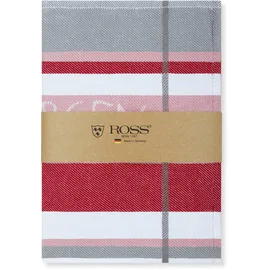 Ross Geschirrtuch ROSS "1663 3er-Set mit Banderole", rot, B:18cm H:4cm L:27cm T:4cm, 100% Baumwolle, Geschirrtücher, Geschirrtuch, aus feinster Baumwolle