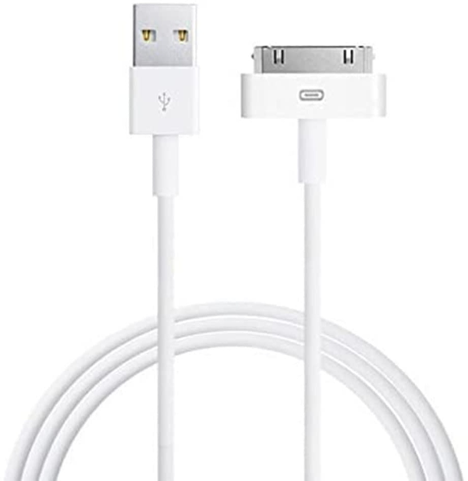 iPad-Kabel, 1,8 m, 30-polig auf USB-Kabel, High-Speed-Synchronisations- und Ladekabel für iPhone 4/4S, iPhone 3G/3GS, iPad 1/2/4, iPod 6ft 30 Pin Cable White