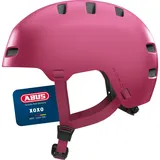 ABUS Fahrradhelm XOXO - Cityhelm im Skater-Look - Helm für Skateboard, Fahrrad, Scooter - mit optimiertem Kinnpolster - für Jugendliche und Erwachsene - Größe M, Mono rot