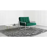 s-style möbel Loungesessel Tampa Samtstoff 84 x 81 x 89 cm Smaragdgrün mit Metallfüßen
