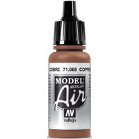 Vallejo Model Air Acrylfarbe, 17 ml Kupferfarben (Metallic Copper)