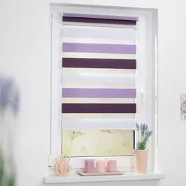 Lichtblick Duo Rollo Klemmfix Bunt 45 x 150 cm lila/weiß