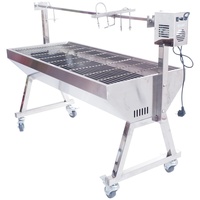 Spanferkelgrill mit Motor - Grillwagen Edelstahl 150 cm höhenverstellbar