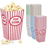 Relaxdays Popcorntüten 50 St. Blau/Grün/Rot