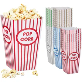 Relaxdays Popcorntüten 50 St. Blau/Grün/Rot