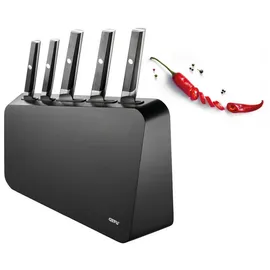 GEFU ACURO Messerblock 6-tlg. Schwarz/Braun