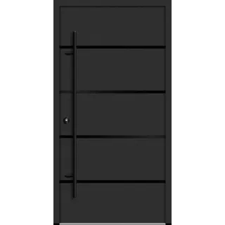 Aluminium Haustür "FANNIE" BLACKLINE 68 mm energiesparend Anthrazit RAL 7016 beidseitig innen öffnend DIN links