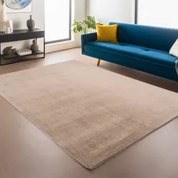 Teppich AYYILDIZ TEPPICHE "JOY 1400", beige, B:240cm H:11mm L:340cm, Polyester, Teppiche, auch Läufer, uni Kurzflor, Wohnzimmer, Kinderzimmer