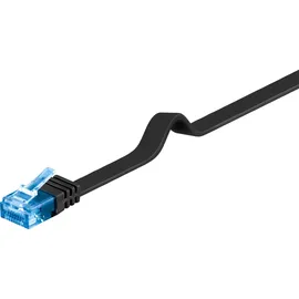 goobay CAT 6A Flach-Patchkabel, U/UTP Schwarz