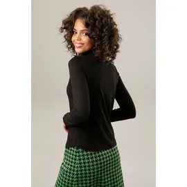 Aniston CASUAL Rollkragenshirt Schwarz 36