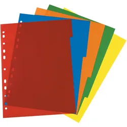 herlitz Ringbuchregister A4 PP 5-teilg 5-farbig