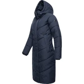 Ragwear Damen Winterjacke langer Regenmantel Steppmantel wasserdicht warm gefüttert mit Kapuze Suminka Navy Gr. 4XL - 4XL