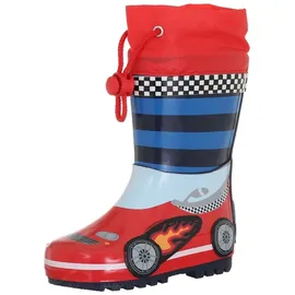 Playshoes Gummistiefel Rennwagen blau/rot/weiß 30