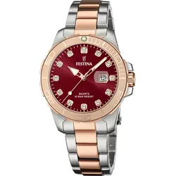 Festina Quarz Damen Boyfriend F20505/2 - Burdeos,silber - 34.5mm