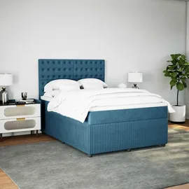 vidaXL Boxspringbett 140 x 200 cm Blau